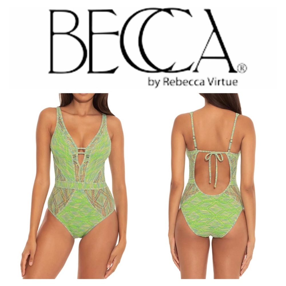 NWOT BECCA Mosaic Show & Tell One-Piece Swimsuit
